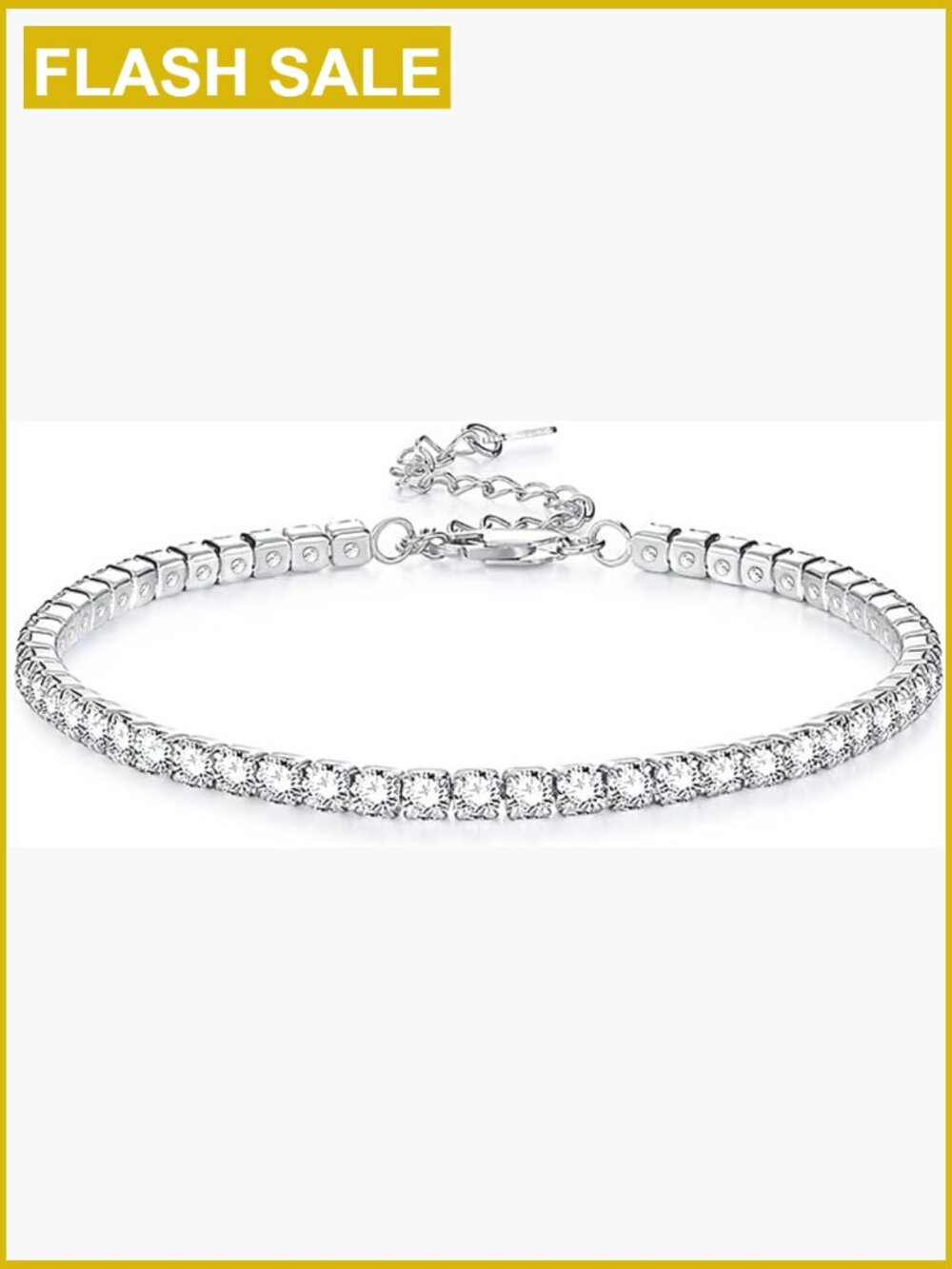 14K Gold Plated Snake Chain Anklet for Women, Adjustable Sparkly CZ Beach
